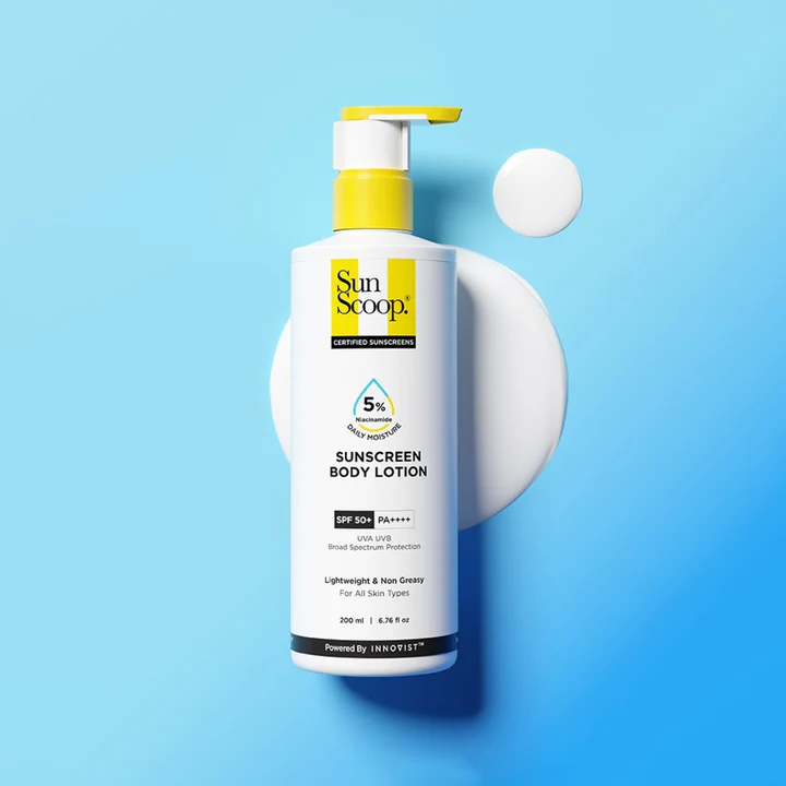 5% Niacinamide Sunscreen Body Lotion SPF 50+ PA ++++ (200ml) 24-Hours Moisturization Red